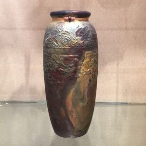 Starry night raku pottery